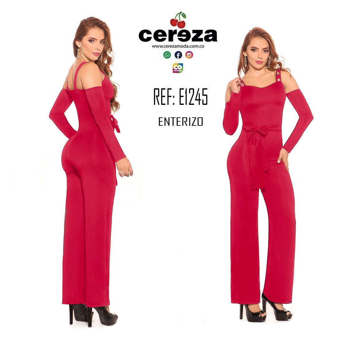 Enterizo tela Colombiana, Con Botas Anchas, Hermoso Horma y Tiras sobre los Hombros, Cinta Decorativa en la cintura.